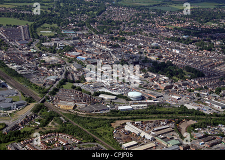 aerial view of Darlington town centre taken from the north east looking south west Stock Photo