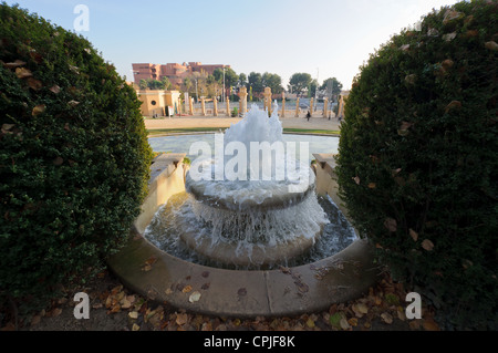 BARCELONA, SPAIN - DECEMBER 2011 : Pond with spring in Park Pedralbes. Stock Photo