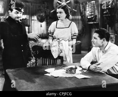 Edward G. Robinson, Zita Johann and Richard Arlen in 'Tiger Shark', 1932 Stock Photo