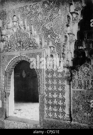 'Hall of two sisters' in the Alhambra, 1899 Stock Photo