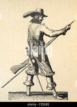 18th century infantry musketeer army france louis xiv engraving musket alamy