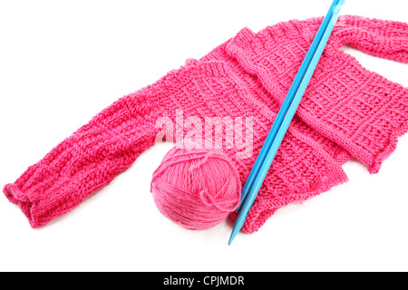 Knitted jacket for the baby isolated on a white background Stock Photo