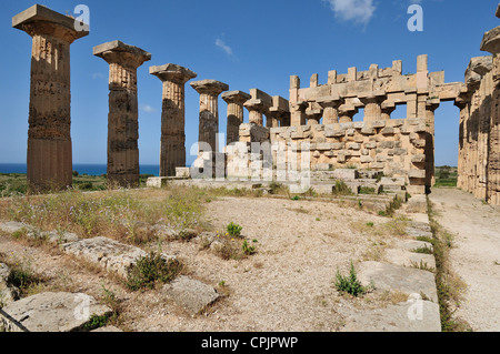 Selinunte. Sicily. Italy. Temple E (5C BC) Stock Photo