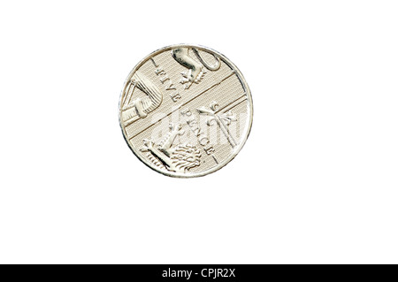 Five Pence 5p Coin Uk Currency Stock Photo