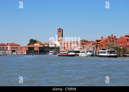 Scenic view of Murano island from the sea in a sunny day, Venice, Italy Stock Photo