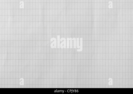 detail of wrinkled paper sheet with vertical rectangular pattern, horizontal shot Stock Photo