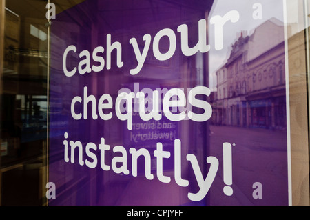 Cheque Centre in Stroud, Gloucestershire, UK Stock Photo