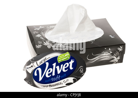 Box of Large Velvet soft paper handkerchiefs Stock Photo
