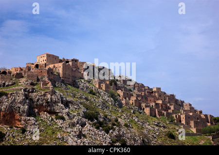 The abandoned village of Anavatos, often called the 'Mystras of the Northeast Aegean', Chios island, Greece Stock Photo