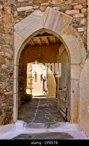 One of the gates of the castle of Sanoudos, Chora of Naxos, Naxos island, Cyclades, Greece Stock Photo