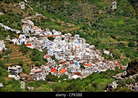 Koronos village, one of the most beautiful mountainous villages of Naxos island, Cyclades, Greece. Stock Photo