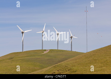 Wind turbines at wind farm - Altamont Pass, California USA Stock Photo