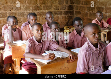 Kenyan boys in school classroom Stock Photo