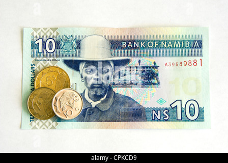 Currency of Namibia (Namibia dollar and cent) Stock Photo