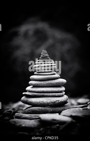 Stacked pebbles in a pyramid shape Stock Photo