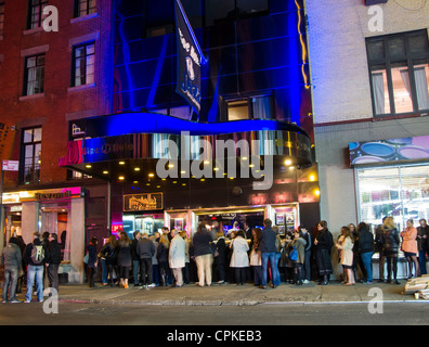 Night time Crowd outside Blue Note Jazz Club, Greenwich Village, 2012, New York City, USA Stock Photo