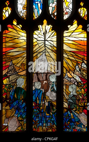 The Millennium Window, St. John the Baptist Church, Henley-in-Arden, Warwickshire, England, UK Stock Photo