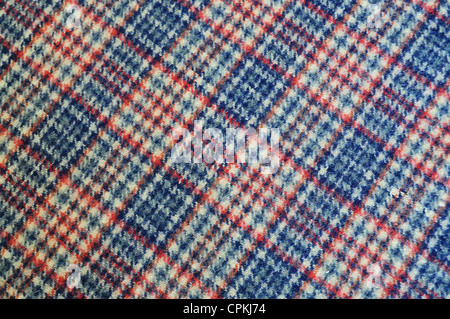 Red and blue checkered plaid cloth Stock Photo