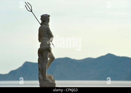 Statue of Poseidon at seaside, Samos Greece 2010. Stock Photo