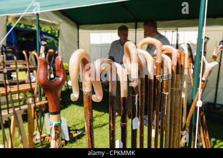 Crofters walking sticks made from sheep horn Stock Photo