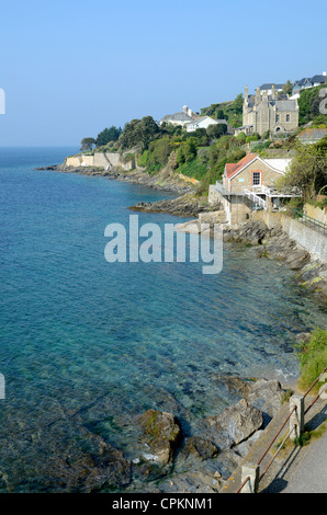 A sunny summers day at St.Mawes on the Roseland peninsular in Cornwall, uk Stock Photo
