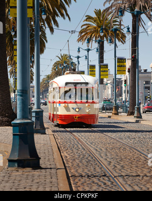 Vintage trolley bus still in use by San Francisco Municipal Transportation Agency Stock Photo