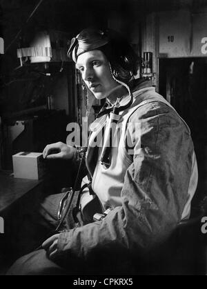 German radio operator in a reconnaissance plane, 1941 Stock Photo