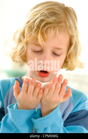 CHILD WITH RHINITIS Stock Photo