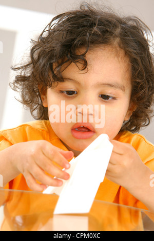 CHILD WITH RHINITIS Stock Photo