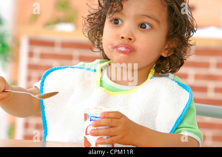 CHILD, DAIRY PRODUCT Stock Photo