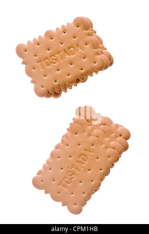 Cookie toasted on white background Stock Photo
