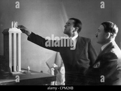 Albert Speer and Adolf Hitler, 1937 Stock Photo