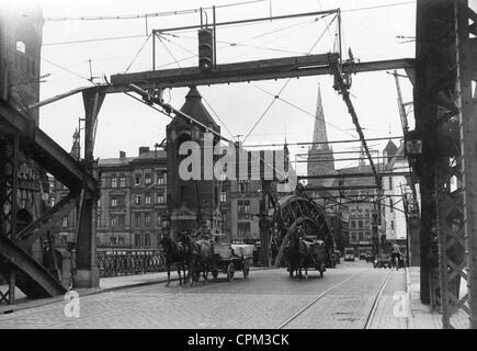 Long Bridge in Szczecin, 1935 Stock Photo