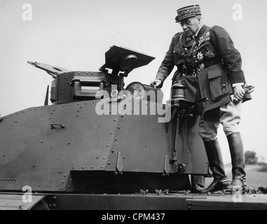 General Maurice Gamelin when visiting British troops, 1939 Stock Photo