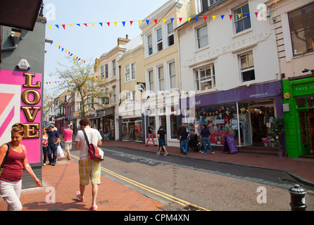 Bond Street Boutiques in Brighton - UK (north lanes) Stock Photo