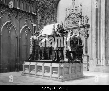 Tomb of Christopher Columbus in the cathedral of Seville, 1929 Stock Photo