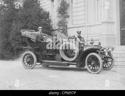 Prinz August Wilhelm of Prussia in car, 1906 Stock Photo