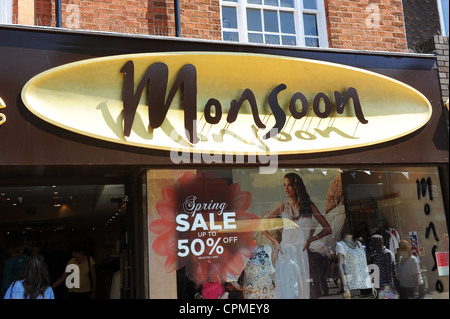 Monsoon shop logo and sign in Solihull Uk Stock Photo