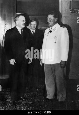 Vyacheslav Molotov and Hermann Goering, 1940 Stock Photo
