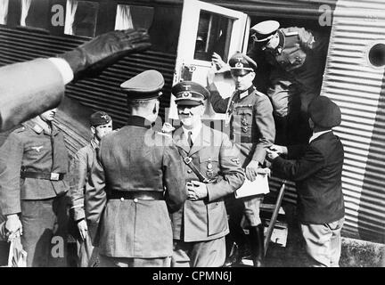 Adolf Hitler with Gerd von Rundstedt at a maneuver, 1935 Stock Photo ...