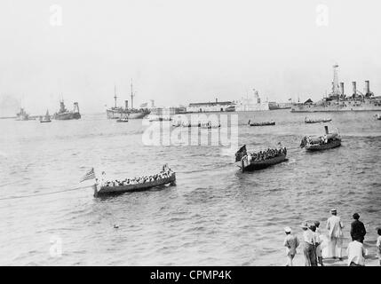 American warships in the port of Vera Cruz, 1914 Stock Photo