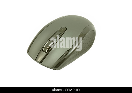 Black wireless mouse isolated on a white background Stock Photo