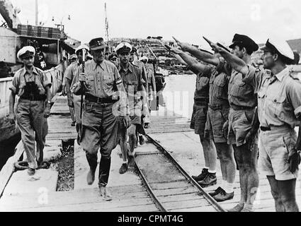 Maximilian Freiherr von Weichs inspects German soldiers in Yugoslavia, 1944 Stock Photo