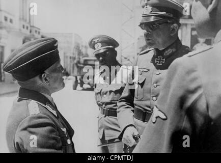 Wilhelm List in conversation with Alfred Sturm during the campaign in Greece, 1941 Stock Photo