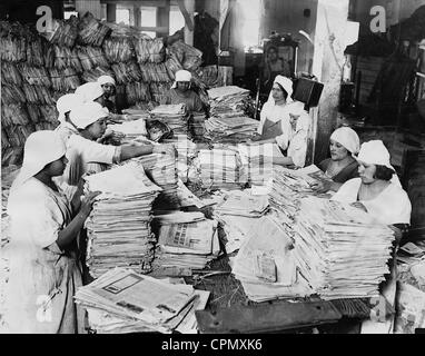 Recycling old paper, 1926 Stock Photo