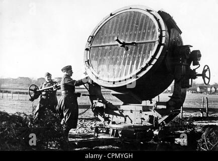 German World war one searchlight prepared in a German anti-aircraft ...