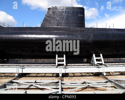 French submarine La Flore,Submarine base of Kerman,Lorient harbour,Morbihan,Brittany,Bretagne,France Stock Photo