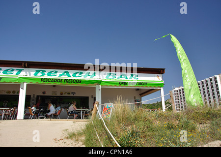 Sunset Beach Bar, Platja de Son Bou, Son Bou, Menorca, Balearic Islands, Spain Stock Photo