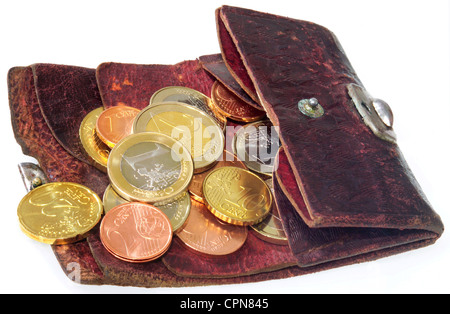 money / finances,coins,portemonnaie from the 20s years with euros,Germany,portemonnaie,money purse,wallet,coin purse,purse,antiquarian,euro,euros,cent,euro coins,euro coin,coin,coins,hardcash,hard cash,cash,pay,paying,pays,paid,payment,payment in full,symbol,symbols,equity,equity capital,capital,capitally,expend,pay out,expending,paying out,expended,paid out,budget,budgets,money supply,quantity of money,volume of money,monetary growth rate,savings,household,households,expense,cost,expenses,personal consumption,,Additional-Rights-Clearences-Not Available Stock Photo