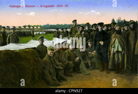First World War / WWI, prisoners of war, Russian soldiers in German war captivity, Germany, 1914-15, Additional-Rights-Clearences-Not Available Stock Photo